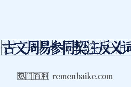 古文周易参同契注反义词是什么意思的图片